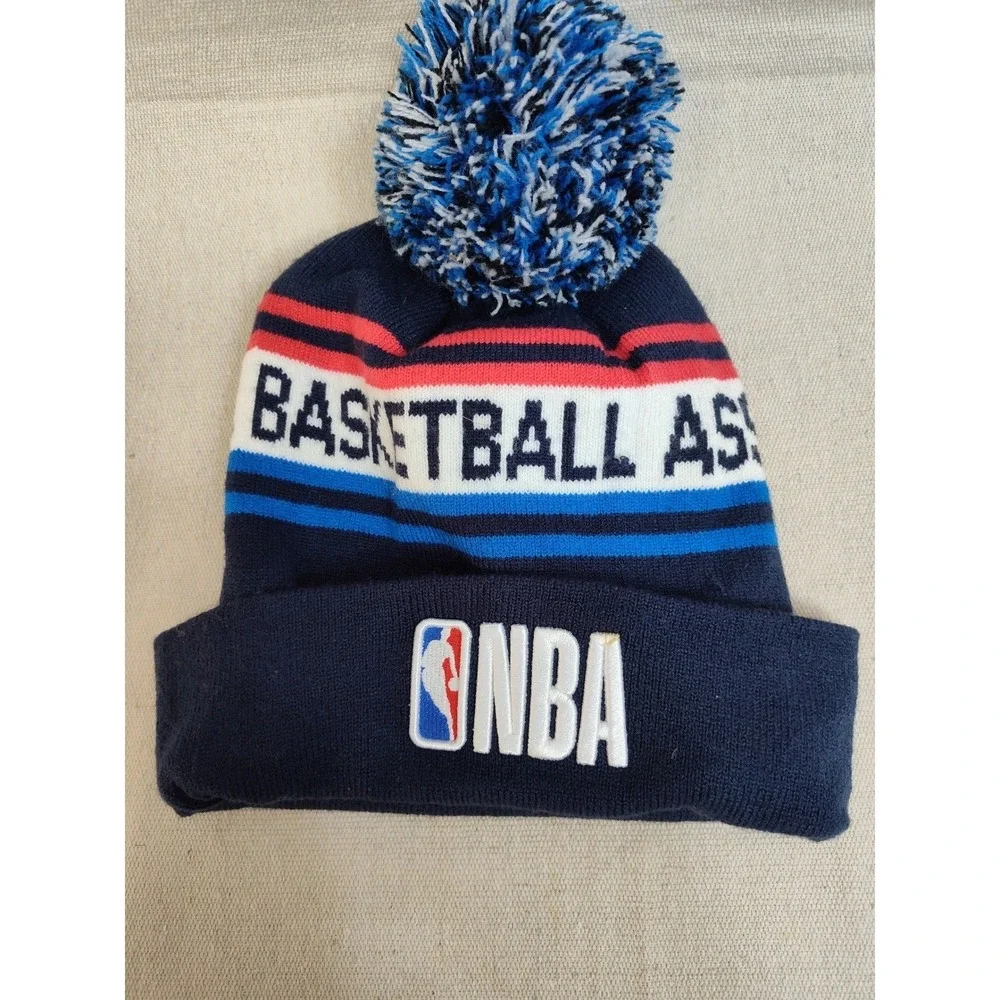 NBA National Basketball‎ Association Kids Knit Beanie Pom Pom Hat Navy Blue OSFM